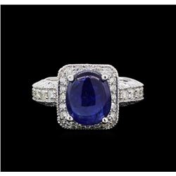 14KT White Gold 6.48ct GIA Certified Sapphire and Diamond Ring