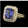 Image 2 : 14KT White Gold 3.66ct Tanzanite and Diamond Ring