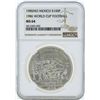 Image 1 : 1985MO Mexico $100 Silver 1986 World Cup Football Coin NGC MS64