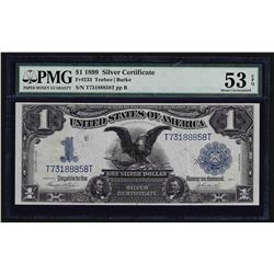 1899 $1 Black Eagle Silver Certificate Note PMG About Uncirculated 53EPQ