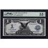 Image 1 : 1899 $1 Black Eagle Silver Certificate Note PMG About Uncirculated 53EPQ