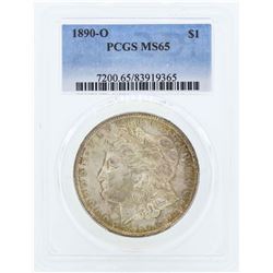 1890-O $1 Morgan Silver Dollar Coin PCGS MS65