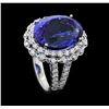 Image 4 : 18KT White Gold 12.01ct Tanzanite and Diamond Ring