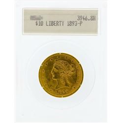 1893-P $10 Liberty Head Eagle Gold Coin