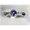 Image 1 : #13-10KT WHITE GOLD TANZANITE (0.30CT) & TWO