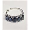 Image 1 : #15-10KT WHITE GOLD 5 BLUE SAPPHIRE (2.50CT) RING