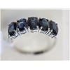 Image 3 : #15-10KT WHITE GOLD 5 BLUE SAPPHIRE (2.50CT) RING