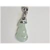 Image 1 : #23-STERLING SILVER JADE & CUBIC ZIRCONIA PENDANT