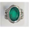 Image 1 : #25-STERLING SILVER GREEN AGATE (APPROX 6.00G)