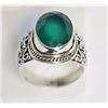 Image 2 : #25-STERLING SILVER GREEN AGATE (APPROX 6.00G)