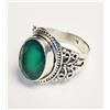 Image 3 : #25-STERLING SILVER GREEN AGATE (APPROX 6.00G)