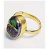 Image 3 : #28-STERLING SILVER GOLD PLATED DRUZY RING