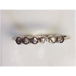 #31-STERLING SILVER 6 DIAMOND RING
