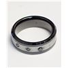 Image 1 : #33-TUNGSTEN 3 BLACK DIAMOND MEN'S RING