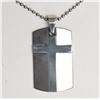 Image 1 : #34-MEN'S SILVER GRAY CROSS DESIGN TUNGSTEN