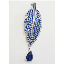 #40-STERLING SILVER BLUE CRYSTAL (APPROX 3.40G)