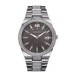 #43-BULOVA STAINLESS STEEL CRYSTAL ACCENTED