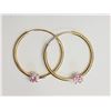 Image 1 : #47-10KT YELLOW GOLD PINK SAPPHIRE EARRINGS