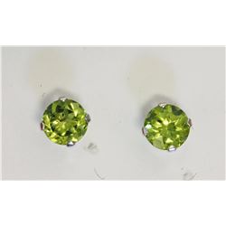 #50-10KT WHITE GOLD PERIDOT (0.81CT) EARRINGS