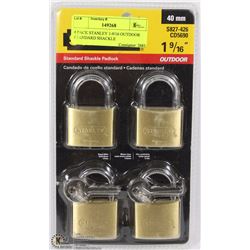 4 PACK STANLEY 1-9/16 OUTDOOR STANDARD SHACKLE