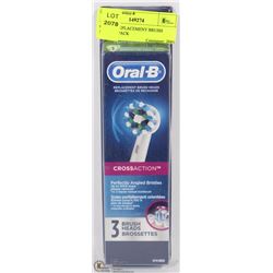 ORAL B REPLACEMENT BRUSH HEADS 3 PACK