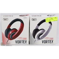 2 NEW VORTEX STEREO HEADPHONES