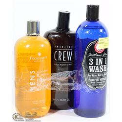 LOT OF 3 MENS SHAMPOO AND CLEANSING GEL INCL