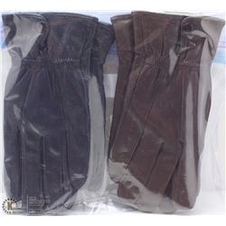 2PK LADIES LEATHER GLOVES MEDIUM
