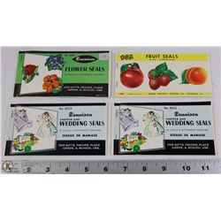 1960 DENNISON SEALS - 3 BOOKS - 2 UNUSED SHOWER/