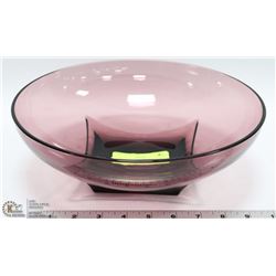 LARGE VINTAGE AMETHYST ART GLASS BOWL