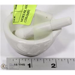 MORTAR AND PESTLE  2 1/2 "  CERAMIC
