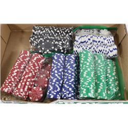 FLAT OF OVER 450 POKER CHIPS