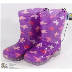 PAIR OF GIRLS LITE UP RUBBER BOOTS SIZE 7
