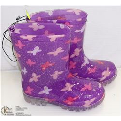 PAIR OF GIRLS LITE UP RUBBER BOOTS SIZE 8