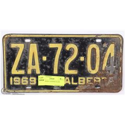 1969 ALBERTA LICENSE PLATE