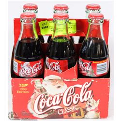 6 FULL CLASSIC 1999 COCA COLA BOTTLES XMAS EDITION