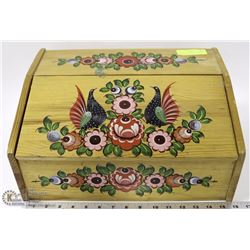 VINTAGE HANDPAINTED/CRAFTED WOODEN BOX FROM