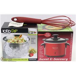 BETTY CROCK MINI SLOW COOKER S/S 3PC DIP SET