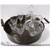 Image 1 : 6 PIECE CRYSTAL PITCHER/DECANTER/ 4 GLASSES