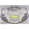 Image 1 : VINTAGE SILVER INLAY ETCHED GLASS BOWL
