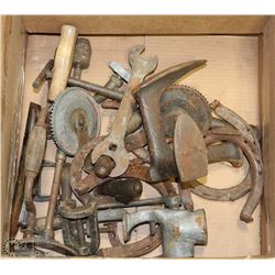 BOX OF MISC. ANTIQUES