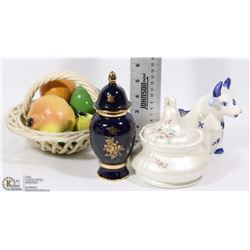 VINTAGE PORCELAIN FRUIT BASKET (ITALY)