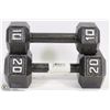 Image 1 : 2 NEW DUMBBELLS INCLUDING 10LBS AND 20 LBS
