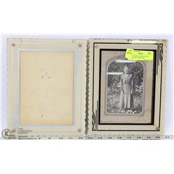 PAIR OF 1940'S GLASS PICTURE FRAMES WITH ORIGINAL