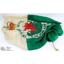 VINTAGE COUNTRY OF WALES FLAG 32"X64"