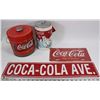 Image 1 : COCA COLA COLLECTIBLES INCL COCA COLA AVE TIN SIGN
