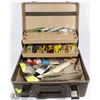 Image 1 : ESTATE TACKLE BOX  WITH OVER 50 ASSORTED HOOKS