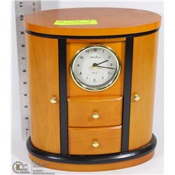 SETH THOMAS MELODY WOOD FRAMED CLOCK & JEWELRY