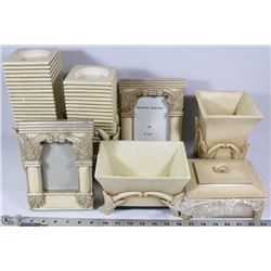 FLAT OF DECORATIVE SHOWHOME DECOR INCL PLANTERS