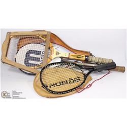 LOT OF ASST RACKETS INCL SLAZENGER, MANTA, 1